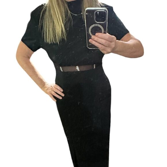 Vintage Betsy & Adam Black Maxi Formal Dress Size 13-14 - Picture 5 of 16